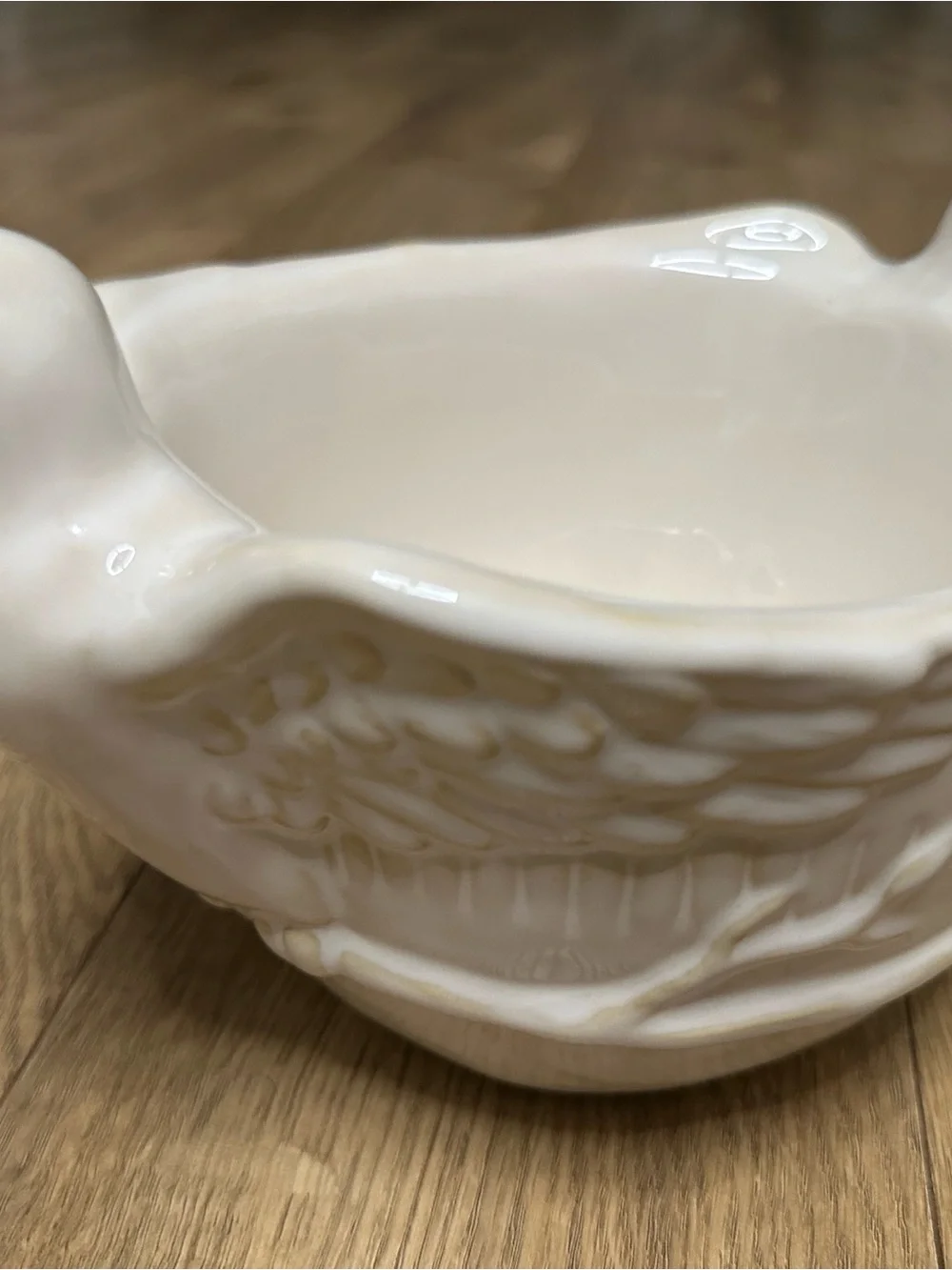 Pottery Barn Cream Ceramic Bird Nest Bowl